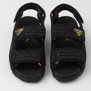 Prada Raffia Dad Sandals